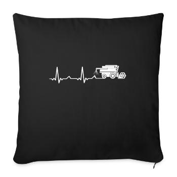Farmer combine harvester farmer agriculture tractor - Sofa pillowcase 17,3'' x 17,3'' (45 x 45 cm) - black - Front