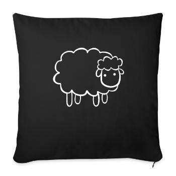 Sheep gift animal little sheep farm shepherd - Sofa pillowcase 17,3'' x 17,3'' (45 x 45 cm) - black - Front