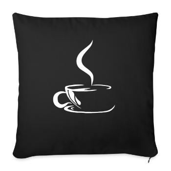 Café en grains cadeau tasse à café caféine - Housse de coussin décorative 45 x 45 cm - noir - Devant