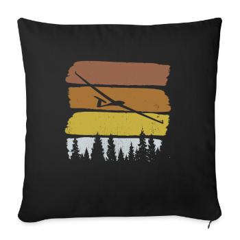 Glider glider glider gift vintage - Sofa pillowcase 17,3'' x 17,3'' (45 x 45 cm) - black - Front