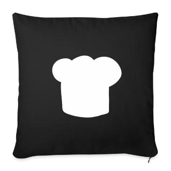 Chef hat cook baker hobby chef gift cooking - Sofa pillowcase 17,3'' x 17,3'' (45 x 45 cm) - black - Front