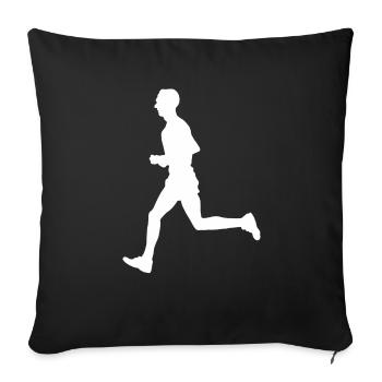 Jogger Run Cardio Training Run Fit Jog - Housse de coussin décorative 45 x 45 cm - noir - Devant