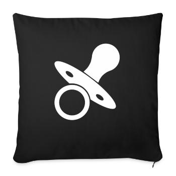 Sucette cadeau enfant en bas âge bébé grossesse - Housse de coussin décorative 45 x 45 cm - noir - Devant