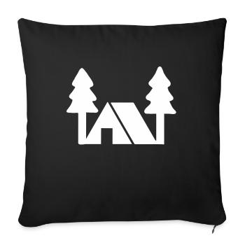 Camping Gift Camping Nature Camping Holiday Tent - Sofa pillowcase 17,3'' x 17,3'' (45 x 45 cm) - black - Front