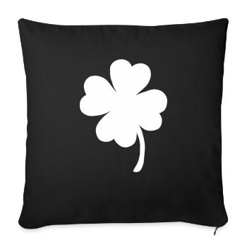 Four-leaf clover New Year's clover lucky clover - Sofa pillowcase 17,3'' x 17,3'' (45 x 45 cm) - black - Front