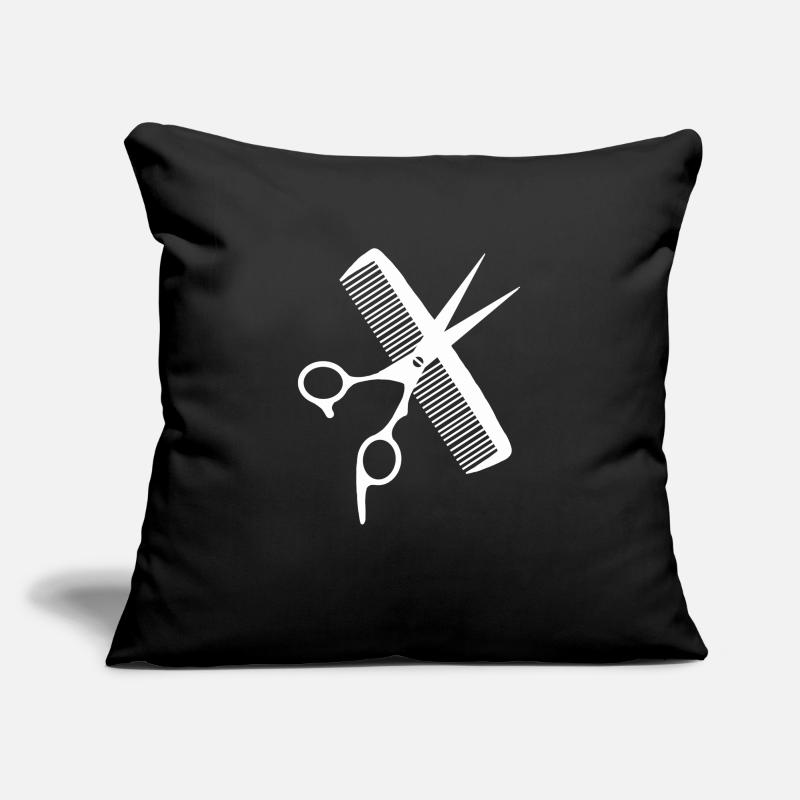 Coiffe ciseaux peigne coiffure coiffure coiffeur Housse de coussin décorative 45 x 45 cm