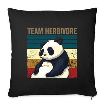 VINTAGE TEAM HERBIVORE - Sofa pillowcase 17,3'' x 17,3'' (45 x 45 cm) - black - Front