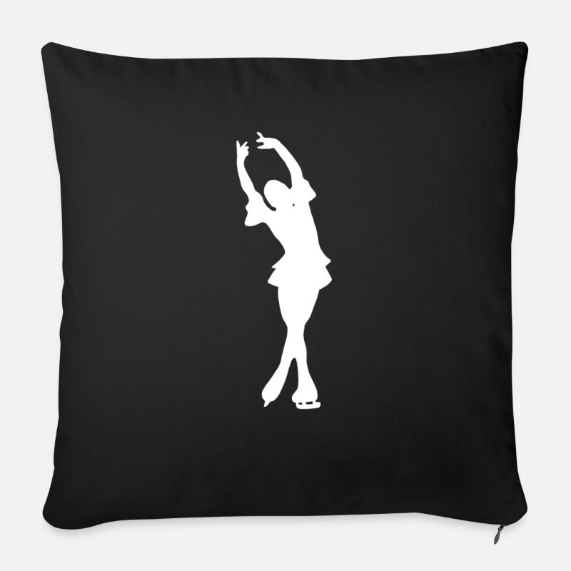 Schlittschuh Eiskunstlaufen Eislauf Eiskunstlauf - Sofakissenbezug 45 x 45 cm - Schwarz