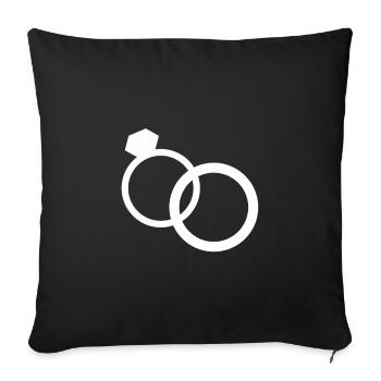 Wedding rings marriage rings wedding marriage ring marry - Sofa pillowcase 17,3'' x 17,3'' (45 x 45 cm) - black - Front