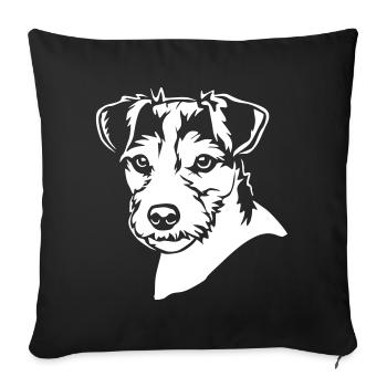 Parson Russell Terrier head "Black Edition" - Sofa pillowcase 17,3'' x 17,3'' (45 x 45 cm) - black - Front