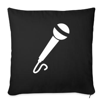 Musique Chanter Musicien Microphone Groupe Chanteur Musique - Housse de coussin décorative 45 x 45 cm - noir - Devant
