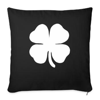 Trèfle à quatre feuilles trèfle porte-bonheur trèfle du Nouvel An - Housse de coussin décorative 45 x 45 cm - noir - Devant