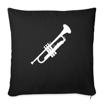 Trompette Music Band Musicien Instrument Note de musique - Housse de coussin décorative 45 x 45 cm - noir - Devant