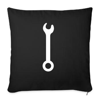 Outil d'artisanat clé artisanale - Housse de coussin décorative 45 x 45 cm - noir - Devant