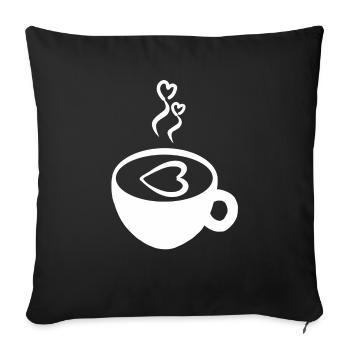 Grain de café tasse de café café caféine cadeau - Housse de coussin décorative 45 x 45 cm - noir - Devant