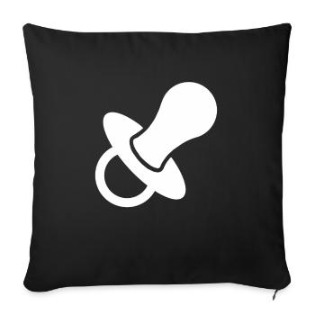 Sucette cadeau enfant en bas âge bébé grossesse - Housse de coussin décorative 45 x 45 cm - noir - Devant