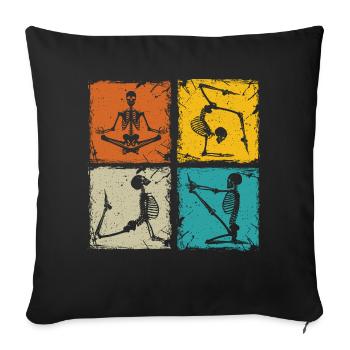 Lustiges Skelett wirft mri Technologe Radiologie auf - Sofakissenbezug 45 x 45 cm - Schwarz - Vorne