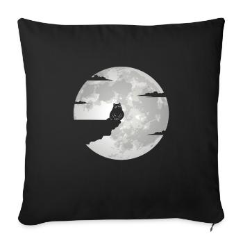 Cat Cats Kitten Cat Motif House Cat Moon - Sofa pillowcase 17,3'' x 17,3'' (45 x 45 cm) - black - Front