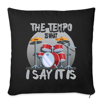Schlagzeug Statement Drummer Drums Spruch Geschenk - Sofakissenbezug 45 x 45 cm - Schwarz - Vorne