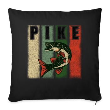 Fish pike pike - Sofa pillowcase 17,3'' x 17,3'' (45 x 45 cm) - black - Front