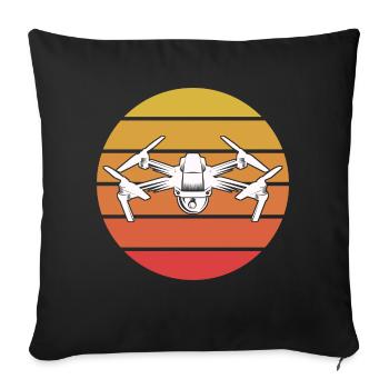 Cadeau de pilote de drone drone - Housse de coussin décorative 45 x 45 cm - noir - Devant