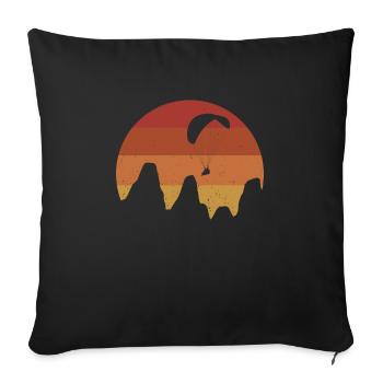 Parapente parapente par - Housse de coussin décorative 45 x 45 cm - noir - Devant