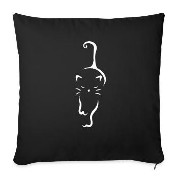 Chat animaux de compagnie chats tomcat animal chatons - Housse de coussin décorative 45 x 45 cm - noir - Devant