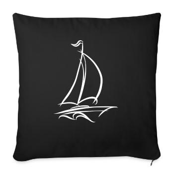 Voile bateau voile bateau voile voile - Housse de coussin décorative 45 x 45 cm - noir - Devant