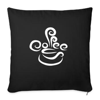 Café café cadeau café tasse de café - Housse de coussin décorative 45 x 45 cm - noir - Devant