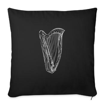 Harpe musicien harpe harpiste cadeau de harpe - Housse de coussin décorative 45 x 45 cm - noir - Devant