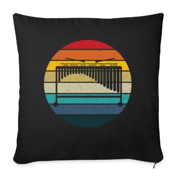 Marimba retro sunset - marimba instrument gift - Sofa pillowcase 17,3'' x 17,3'' (45 x 45 cm) - black - Front