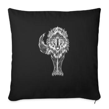 Wolf protection de la nature Prédateurs nature cadeau - Housse de coussin décorative 45 x 45 cm - noir - Devant