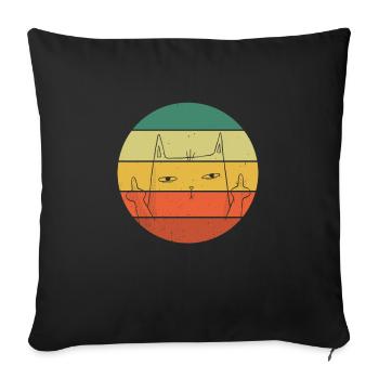 Cat Cats Kitten Cat Motif House Cat - Sofa pillowcase 17,3'' x 17,3'' (45 x 45 cm) - black - Front