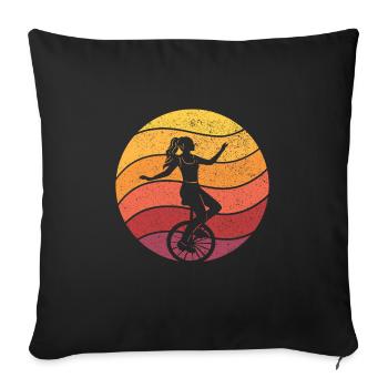 Unicycle Gift Unicyclist Unicycling Retro - Sofa pillowcase 17,3'' x 17,3'' (45 x 45 cm) - black - Front