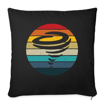 Tornado retro Sonnenuntergang Sturm Verfolger Geschenk - Sofakissenbezug 45 x 45 cm - Schwarz - Vorne
