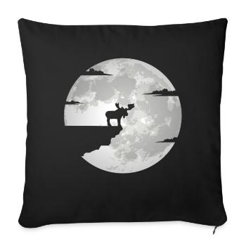 Elch Vollmond Elche Wald Norwegen Schweden Natur - Sofakissenbezug 45 x 45 cm - Schwarz - Vorne