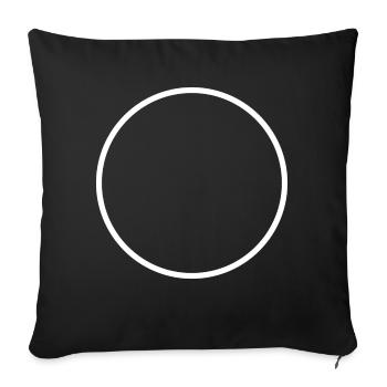 White Round Circle - Sofa pillowcase 17,3'' x 17,3'' (45 x 45 cm) - black - Front