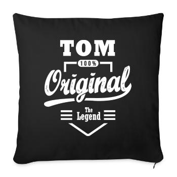 TOM ORIGINAL custom t-shirt name tom - Sofa pillowcase 17,3'' x 17,3'' (45 x 45 cm) - black - Front