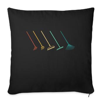 Jardin jardin jardinier jardinage - Housse de coussin décorative 45 x 45 cm - noir - Devant