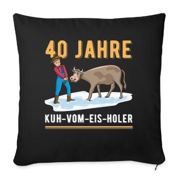 40 ans d’anniversaire de l’entreprise Vache De Glace - Housse de coussin décorative 45 x 45 cm - noir - Devant