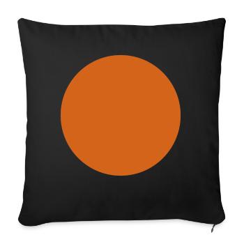 Orange - Cercle - Citrouille - Housse de coussin décorative 45 x 45 cm - noir - Devant