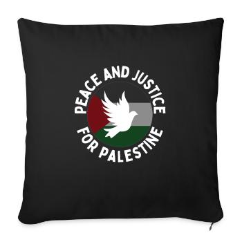 Les vies palestiniennes comptent la paix et la justice BLM Guerre - Housse de coussin décorative 45 x 45 cm - noir - Devant