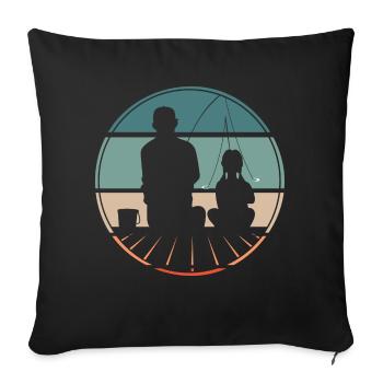 Father daughter - Sofa pillowcase 17,3'' x 17,3'' (45 x 45 cm) - black - Front