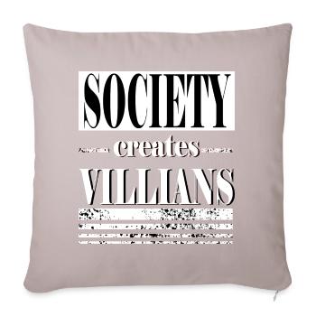 Society creates villians Inscription Antihero - Housse de coussin décorative 45 x 45 cm - taupe clair - Devant