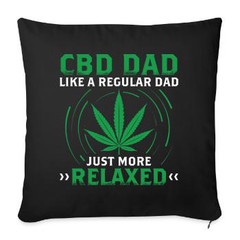 CBD papa | CBD Fleurs Cadeaux cannabis légal - Housse de coussin décorative 45 x 45 cm - noir - Devant