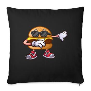 Cheeseburger Gift - Sofa pillowcase 17,3'' x 17,3'' (45 x 45 cm) - black - Front