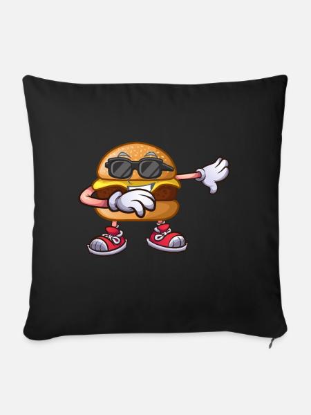 Cheeseburger Geschenk - Sofakissenbezug 45 x 45 cm - Schwarz