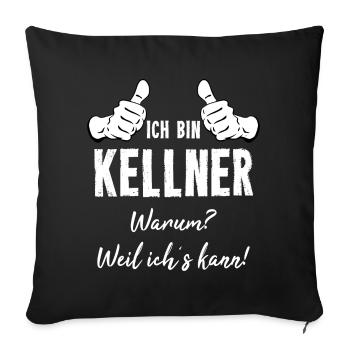 Kellner - Sofakissenbezug 45 x 45 cm - Schwarz - Vorne