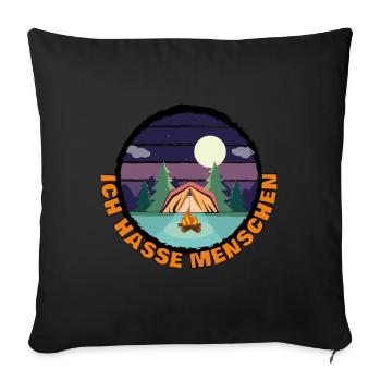 Ich hasse Menschen - Sofakissenbezug 45 x 45 cm - Schwarz - Vorne