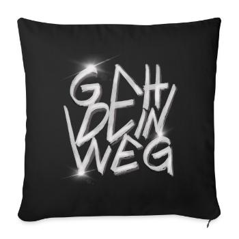 GO YOUR WAY Graffiti - Sofa pillowcase 17,3'' x 17,3'' (45 x 45 cm) - black - Front